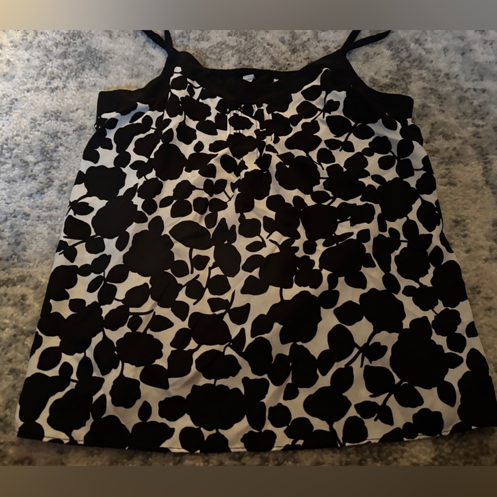 New York & Company Black White Floral Print Sleeveless Dress Size 4